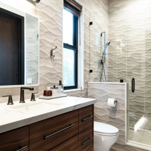 Guest bathroom with walk-in shower