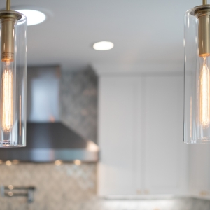 kitchen pendant lights Mitzi Belinda wide mini pendant