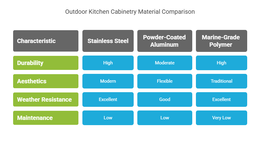 Outdoor Kitchen Cabinetry Materials Comparison