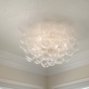 Bubble chandelier centered on cove