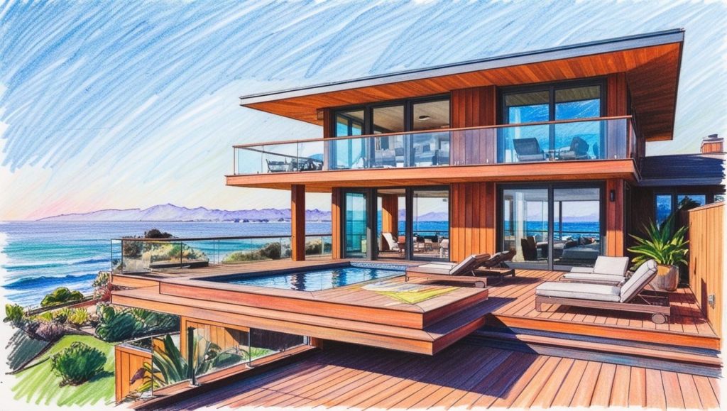 Coastal Home Rooftop Deck Design